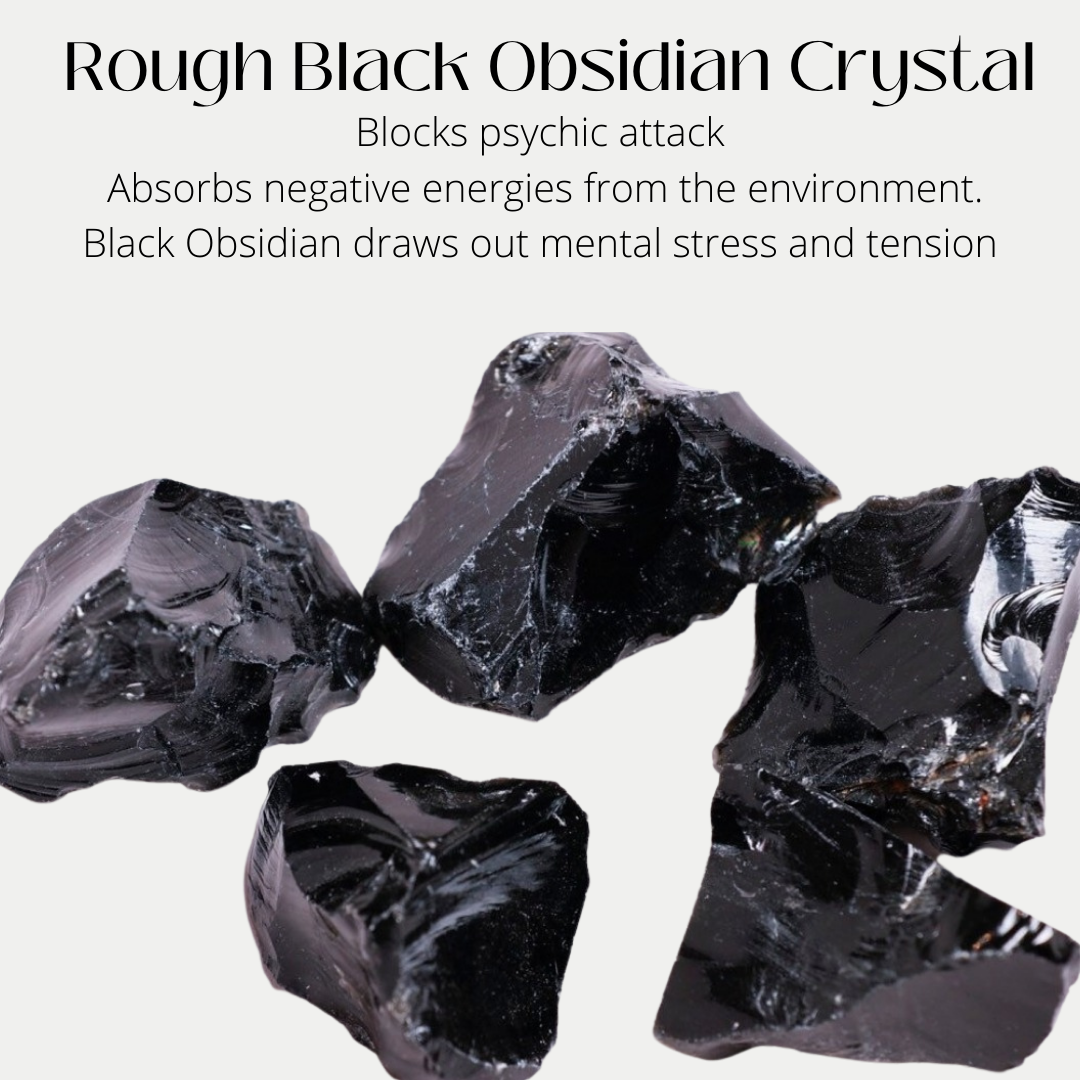 Black Obsidian Crystal Rough Natural Stone ±4cm