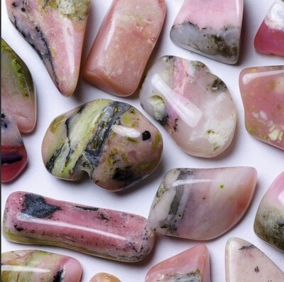 Pink Opal tumbled crystal. Stone of Peace &amp; Tranquility 20-30mm