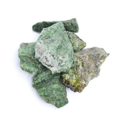 Rough Green Quartz with Diopside Crystal Large 