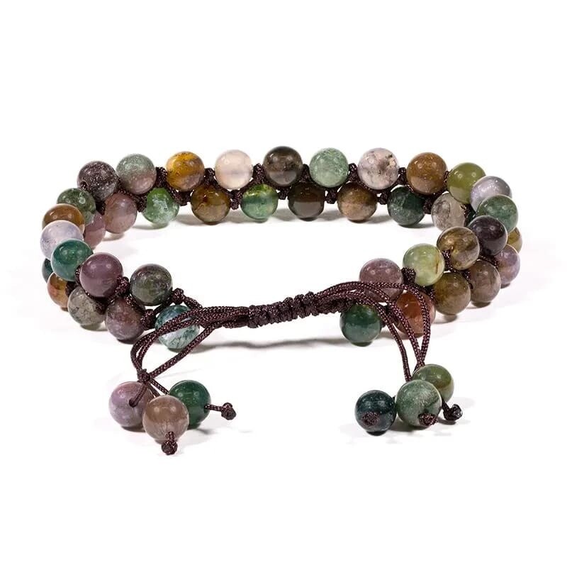 Agate Double Row Bracelet Multicolour 