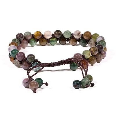 Agate Double Row Bracelet Multicolour 