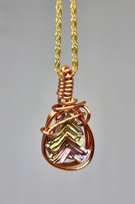 Bismuth Crystal pendant necklace 