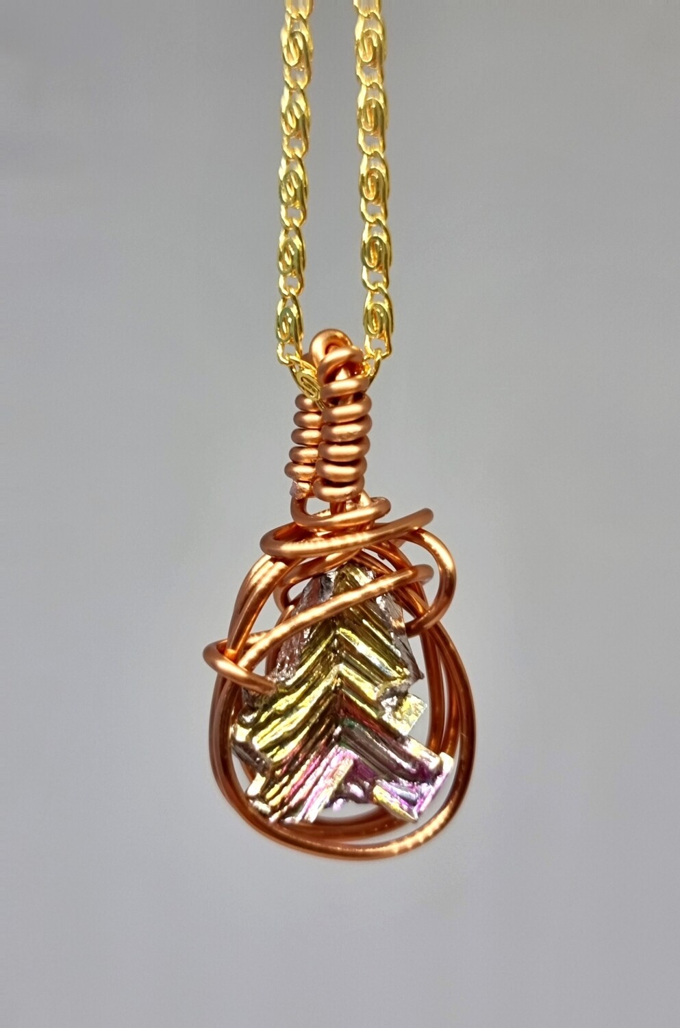 Bismuth Crystal pendant necklace 