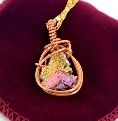 Bismuth Crystal pendant necklace