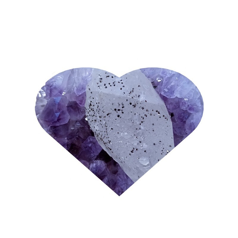 Amethyst Crystal Geode Cluster Heart Natural Crystal Geode 590g