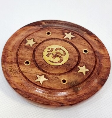 Incense holder wooden round