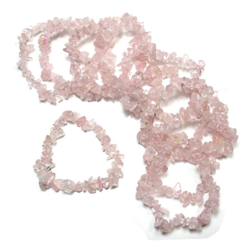 Rose Quartz Crystal Chip Bracelet 