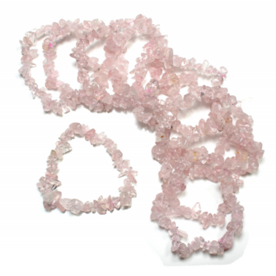 Rose Quartz Crystal Chip Bracelet 