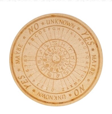 Pendulum Board Astrology Engraved Zodiac Weel Board Wooden