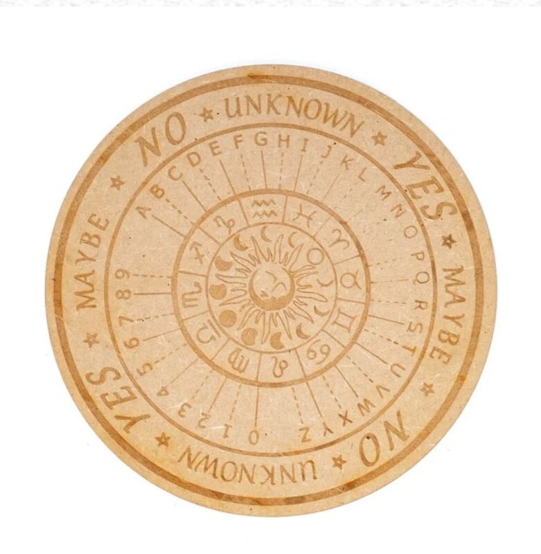 Pendulum Board Astrology Engraved Zodiac Weel Board Wooden