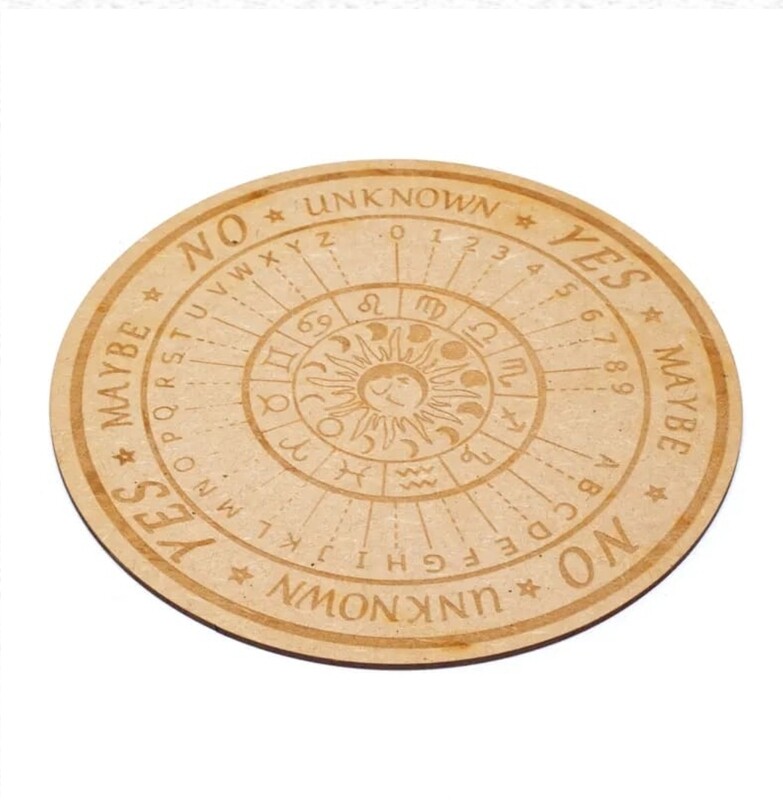 Pendulum Board Astrology Engraved Zodiac Weel Board Wooden