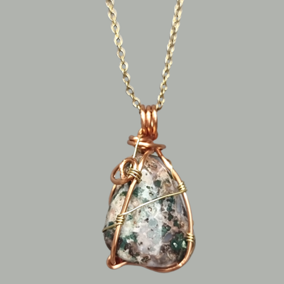 Rhyolite crystal pendant necklace Stone of Acceptance and Healing &quot;I can do this&quot; 