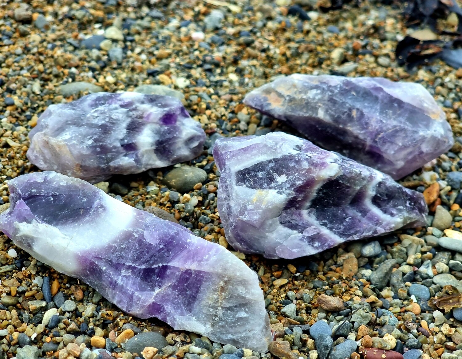 Chevron Amethyst Crystal Rough Banded Large Long Custer 