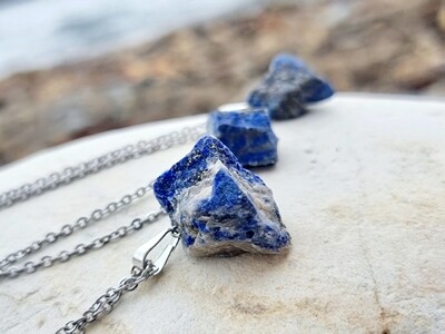Lapis lazuli Rough Gemstone Pendant - "Good luck" / "Love me" Self-love Self Confidence 