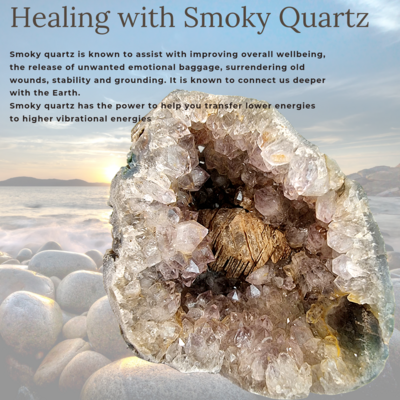 Smoky Amethyst Quartz Druzy Crystal with Barite Quartz Rough