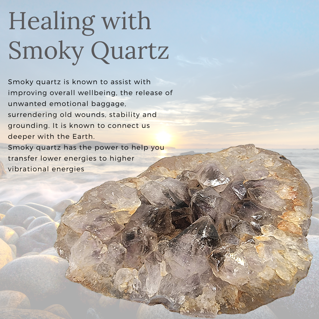 Smoky Quartz Druzy Natural Stone Specimen Crystal