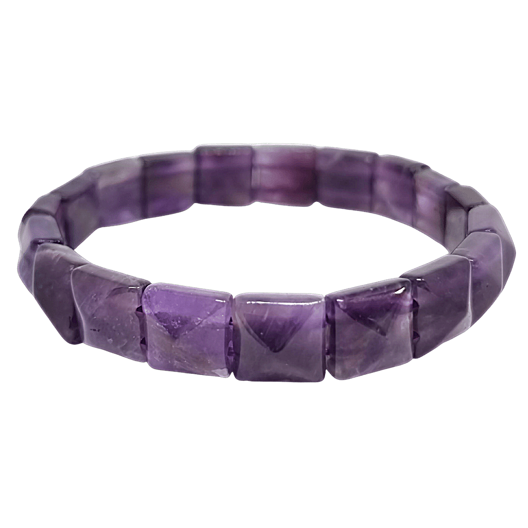 Bracelet Amethyst Crystal 10mm bead faced cut