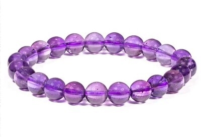Crystal Bracelet Amethyst 8mm bead