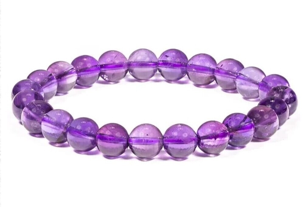 Crystal Bracelet Amethyst 8mm bead