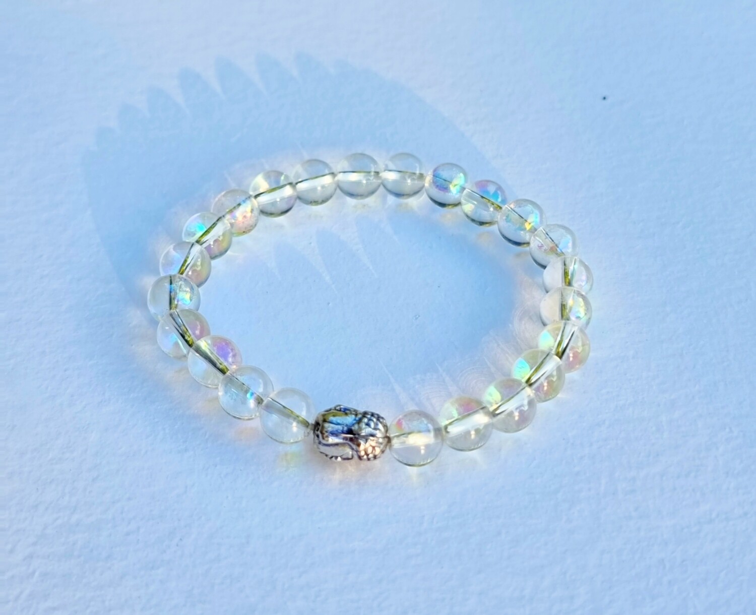 Aura Crystal Bracelet Clear Rainbow Quartz - Unconditional Love - "Goddess Energy"