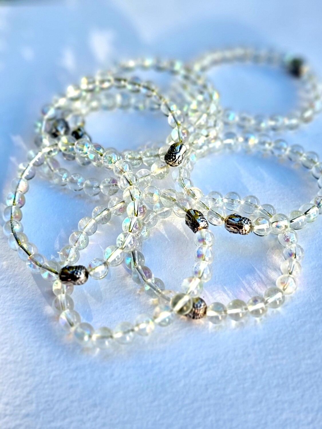 Bracelet Angel Aura Crystal Clear Rainbow Quartz - Unconditional Love - &quot;Goddess Energy&quot;