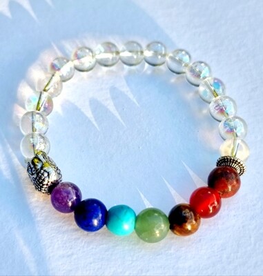 Angel Aura Crystal Bracelet Clear Quartz Chakra Bead