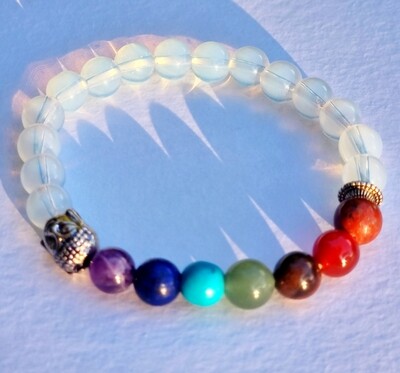 Opalite Bead Bracelet Chakra Elastic 8mm