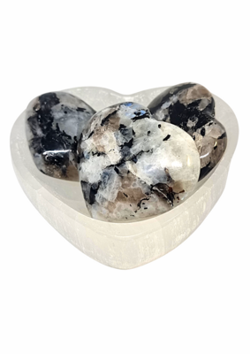 Rainbow Moonstone Crystal Heart Large