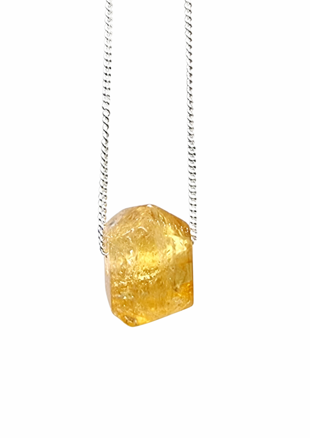 Citrine Ctystal 925 Sterling Silver Amulet of Joy and Happiness 