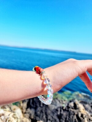 Angel Aura Crystal Bracelet Clear Quartz Chakra Bead