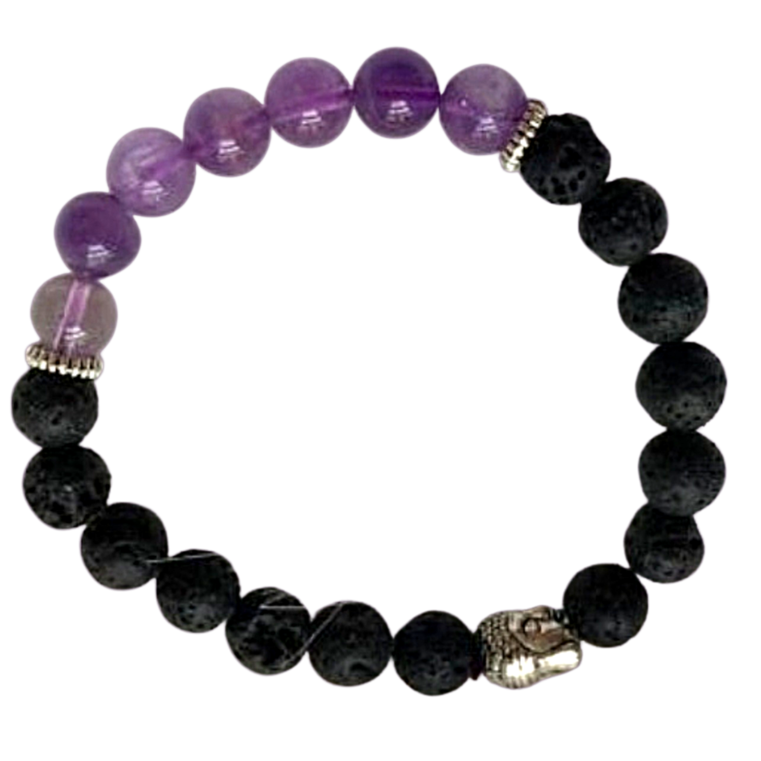 Crystal Bracelet Amethyst Lava Rock Natural Stone Aromatherapy 