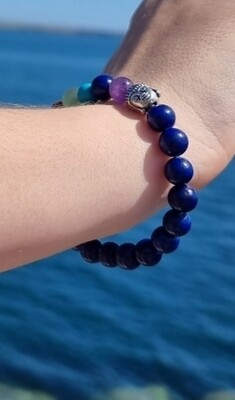 Bracelet Lapis Lazuli Elastic Chakra - Communication Diplomacy Inner Power