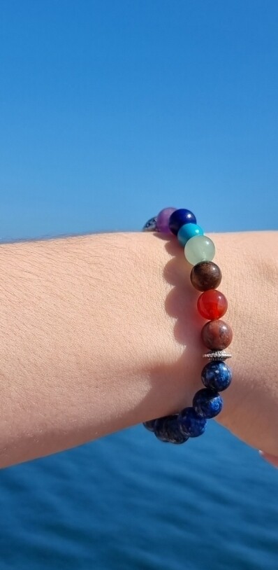 Bracelet Lapis Lazuli Elastic Chakra - Communication Diplomacy Inner Power
