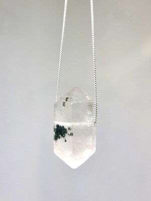 Clear Rock Quartz Amulet of Light - Inner Rainbow Clarity 