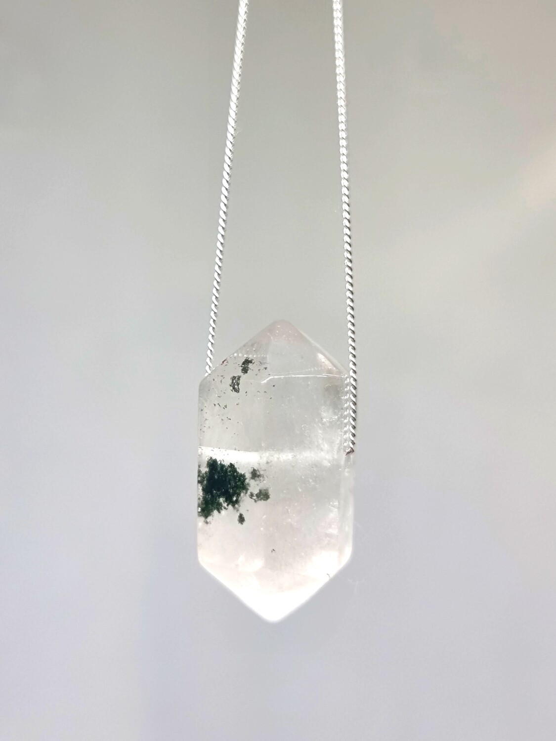 Clear Rock Quartz Amulet of Light - Inner Rainbow Clarity 