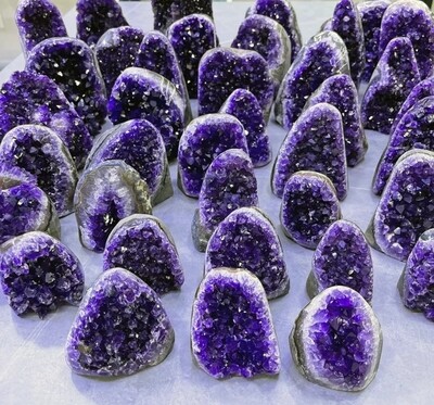 Amethyst Crystal Deep Purple Freestanding Cluster - Heal Repair Balance Aura S