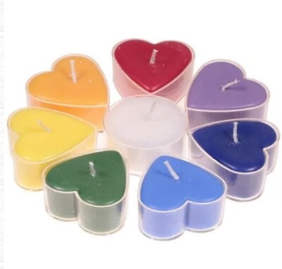 Candles Pure Natural Essential oil chakra candle Set Heart shape 
