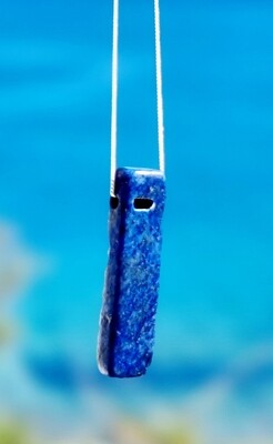 Lapis Lazuli / Ryrite infusions &quot;Good Luck&quot; / &quot;Love me&quot; Harmony &amp; Self Confidence Amulet 4cm 925 pure Sterling Silver 