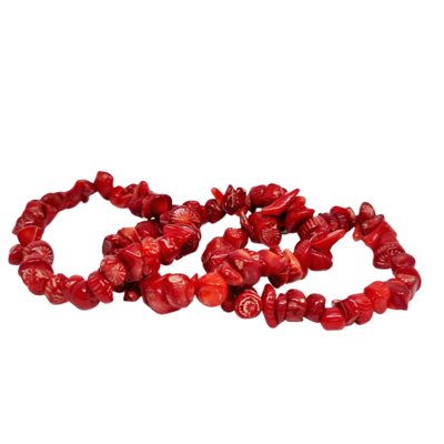 Sea Bamboo Coral Chip Bracelet Positivity Wisdom Happiness 