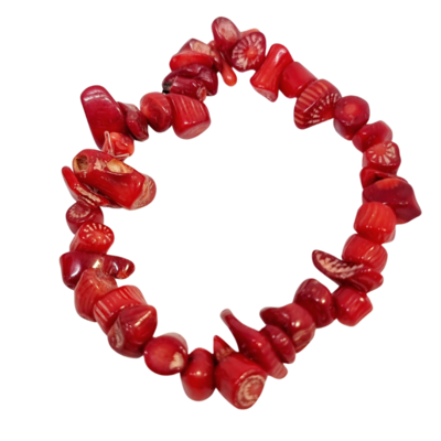 Sea Bamboo Coral Chip Bracelet Positivity Wisdom Happiness 