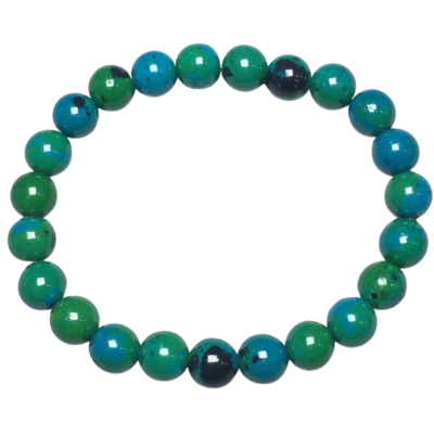 Chrysocolla Bead Bracelet Crystal  Calms/ Re - Energies 