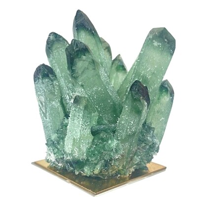 Green Phantom Quartz Crystal Cluster Flower 