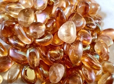 Tangerine Angel Rainbow Aura Quartz