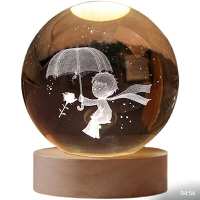 LITTLE PRINCE GUARD GLOBE CRYSTAL BALL LED LIGHT LAMP SPHERE MULTICOLOUR 