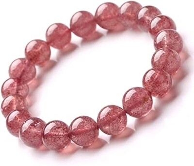 Strawberry Quartz Crystal Bracelet 