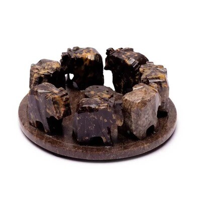 Incense Stick Burner Elephants Soapstone 