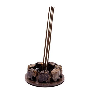 Incense Stick Burner Elephants Soapstone 