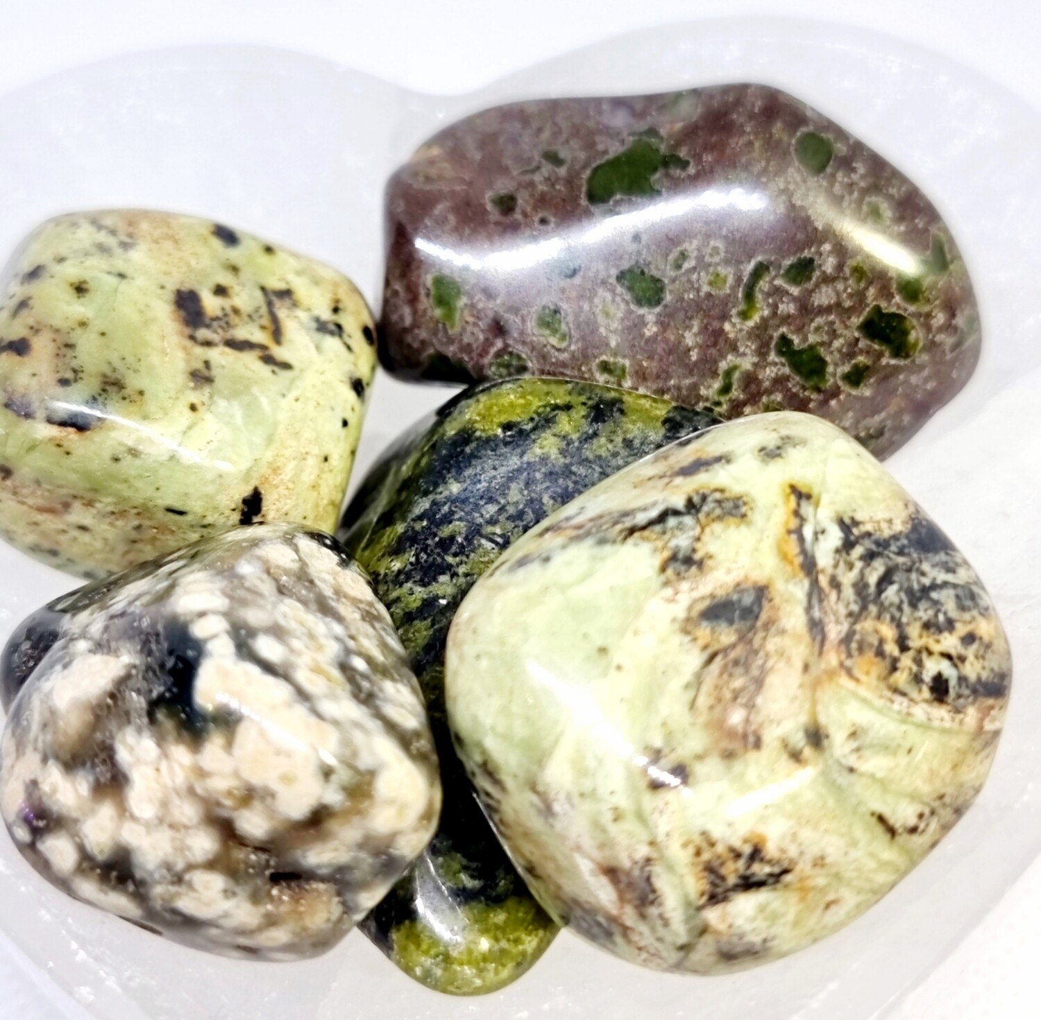 Dragon Jade Nephrite tumbled Palm Stone Crystal