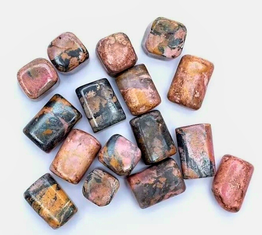 Rhodonite Tumbled Stones (20×30mm approx) AAA Quality 