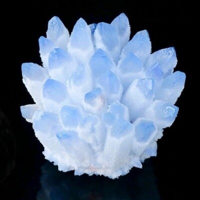 Phantom Blue Crystal Cluster Quartz Flower 